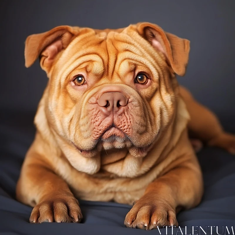 Expressive Bulldog Close-Up AI Image