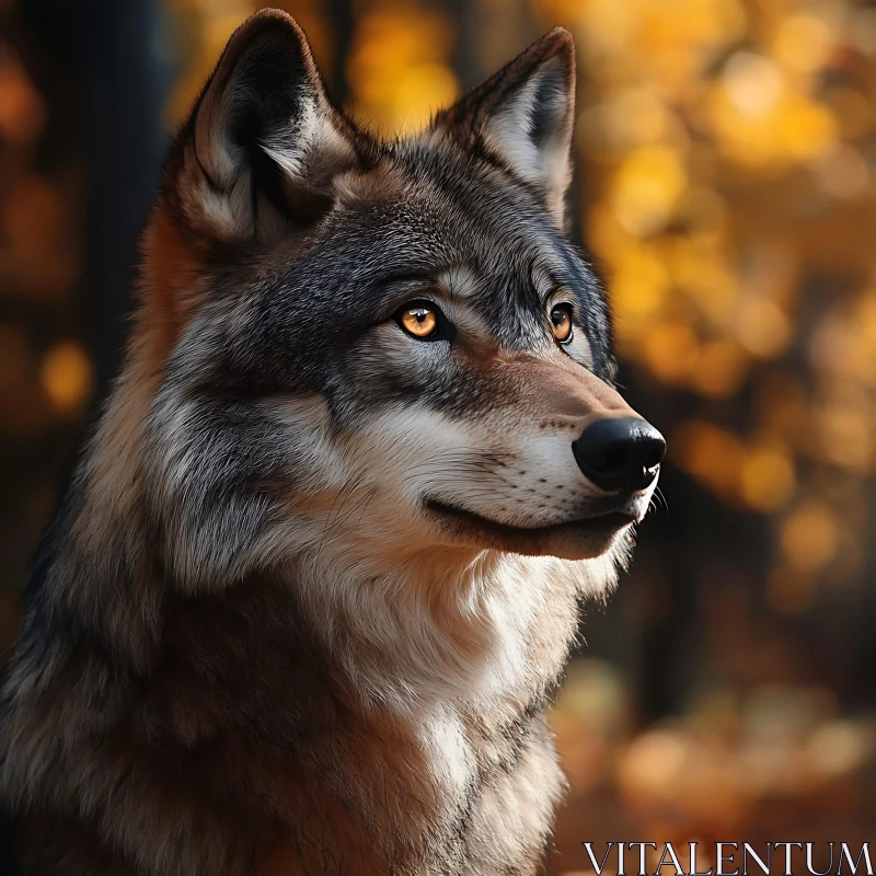 AI ART Portrait of a Wolf in the Woods