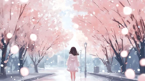 Tranquil Pathway Amidst Blossoming Sakura Trees