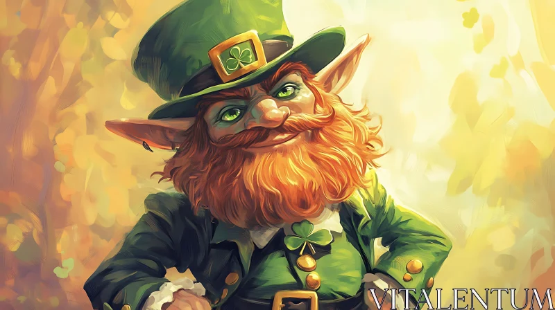 Whimsical Leprechaun Art with Painterly Strokes AI Image