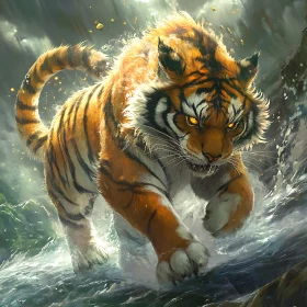 Powerful Tiger in Water