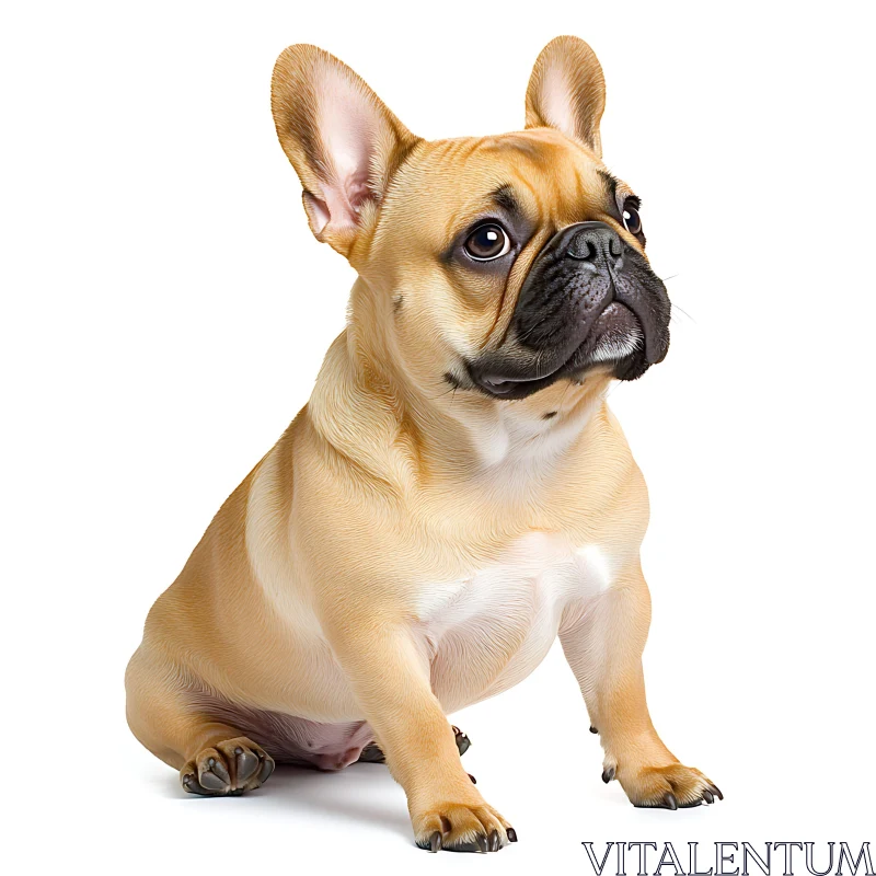 Alert French Bulldog Art AI Image