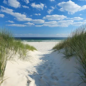 Scenic Beach View with White Sand