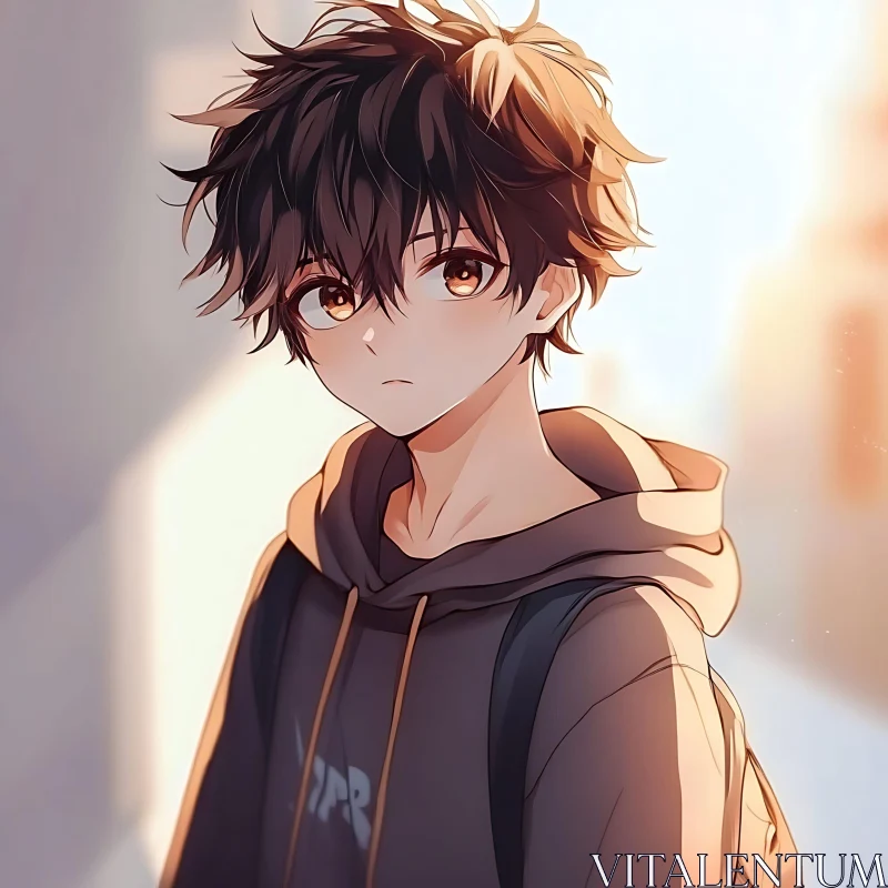 Anime Character Portrait of a Boy AI Image