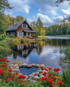 Peaceful Wooden Cabin by a Scenic Lake