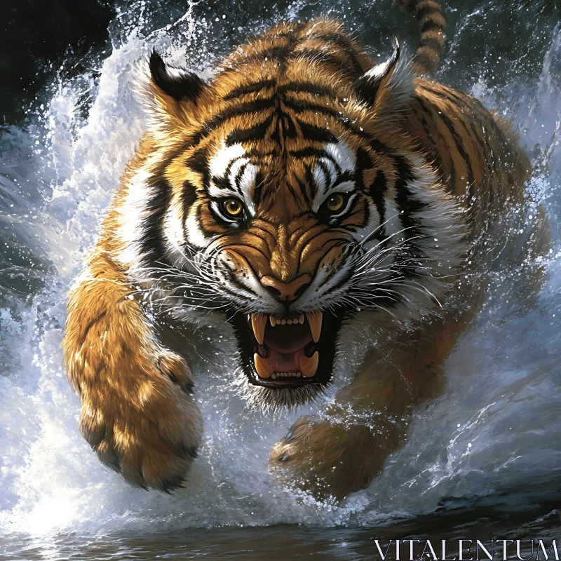 AI ART Tiger in Motion
