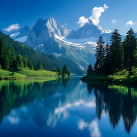 Tranquil Mountain Lake Reflection