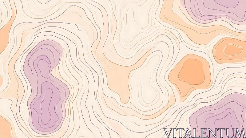 AI ART Abstract Topographic Map in Pastel Colors