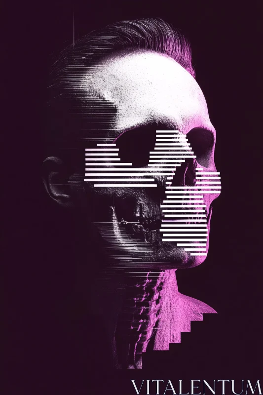 AI ART Stylized Skull Art with Geometric Elements