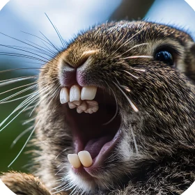 Detailed Rabbit Teeth Portrait