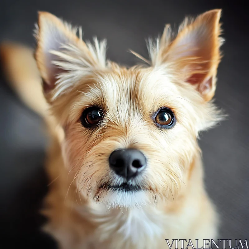 Curious Light Brown Dog with Expressive Eyes AI Image