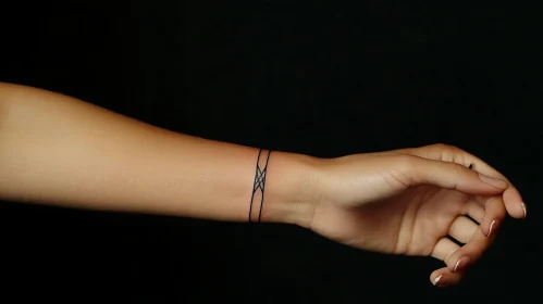 Minimalist Wrist Tattoo on Woman's Arm