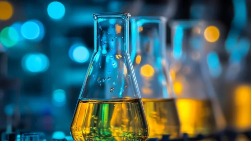 Science Experiment with Flasks