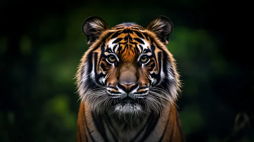 Striking Tiger Face Close-Up