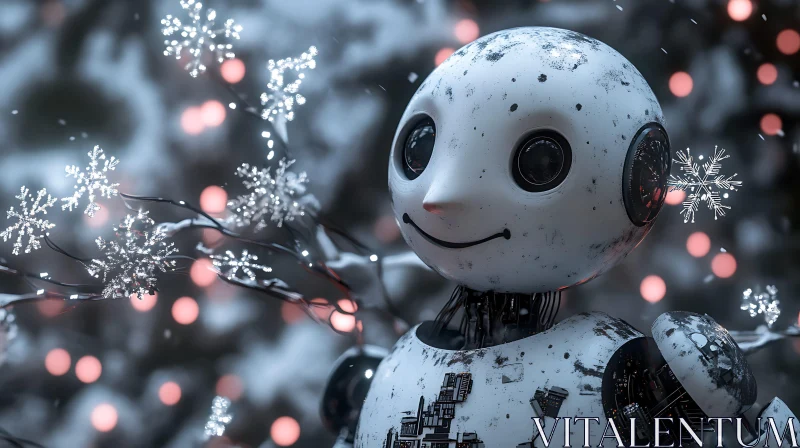 AI ART Festive Robot in Winter Wonderland