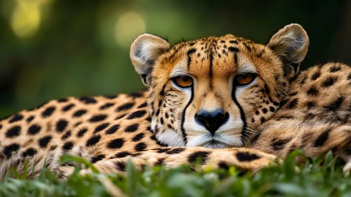 Calm Cheetah in Green Meadow