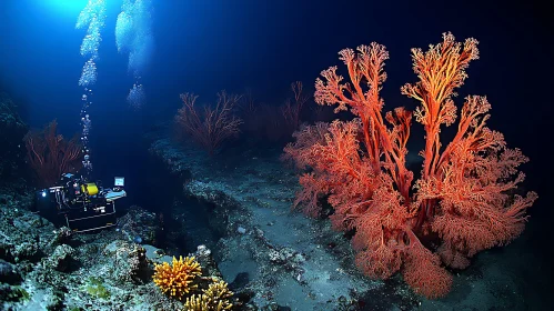 Underwater Coral Garden with Robotic Explorer