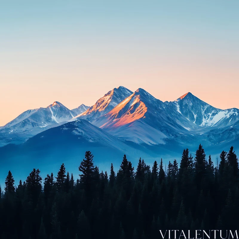 Mountains at Sunrise AI Image