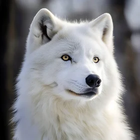 Arctic White Wolf Close-Up