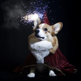 Enchanting Corgi as a Wizard