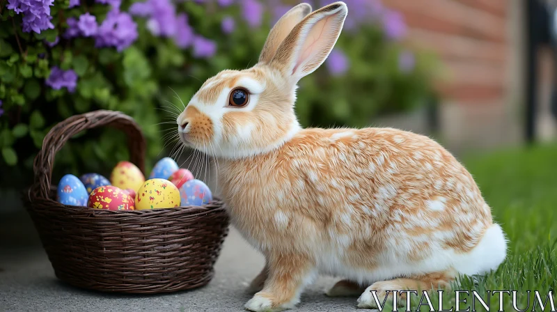 AI ART Bunny with Easter Basket