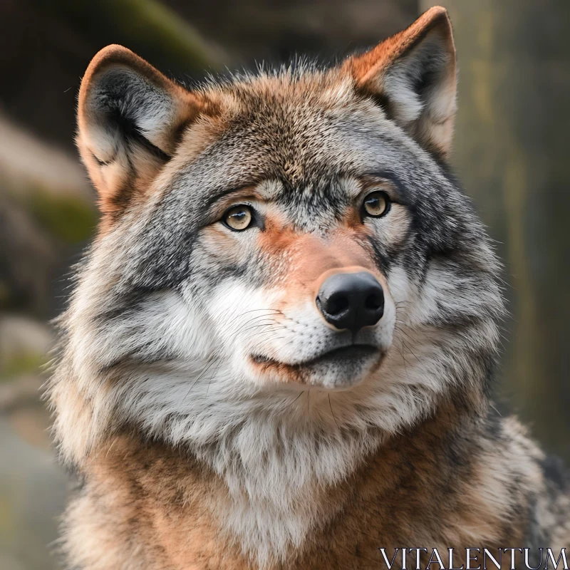 Portrait of a Wild Wolf AI Image