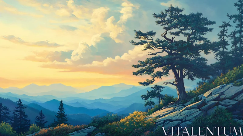 AI ART Peaceful Mountain Landscape