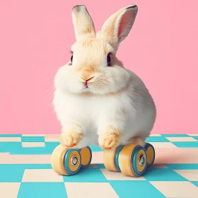 Bunny on Wheels: A Whimsical Art Piece