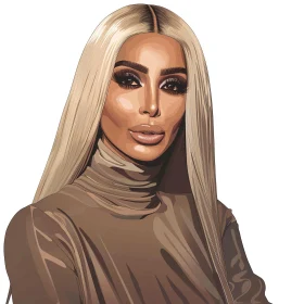 Kim Kardashian Fashion Portrait