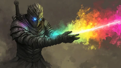 Mystic Knight Unleashing Colorful Magic