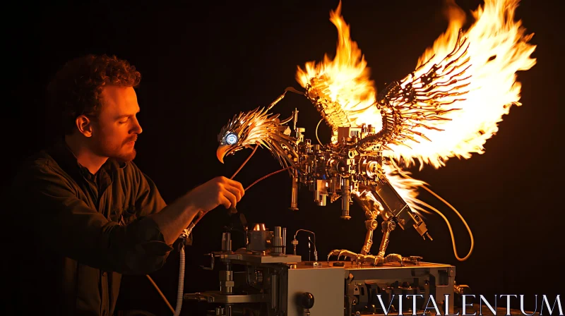 AI ART Steampunk Phoenix in the Making
