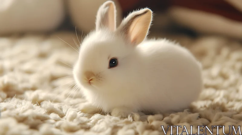 Serene Portrait of a Fluffy Bunny AI Image