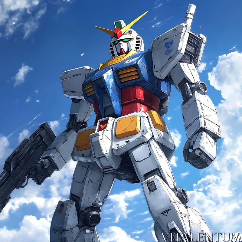 Mecha in the Sky AI Image