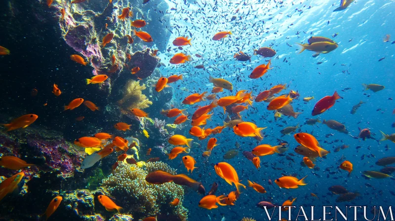 Underwater Scene with Fish and Reef AI Image