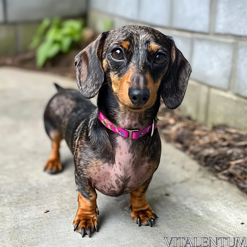 Adorable Dachshund Dog Portrait AI Image