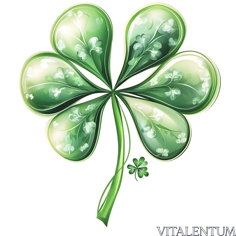 AI ART Green Clover Illustration