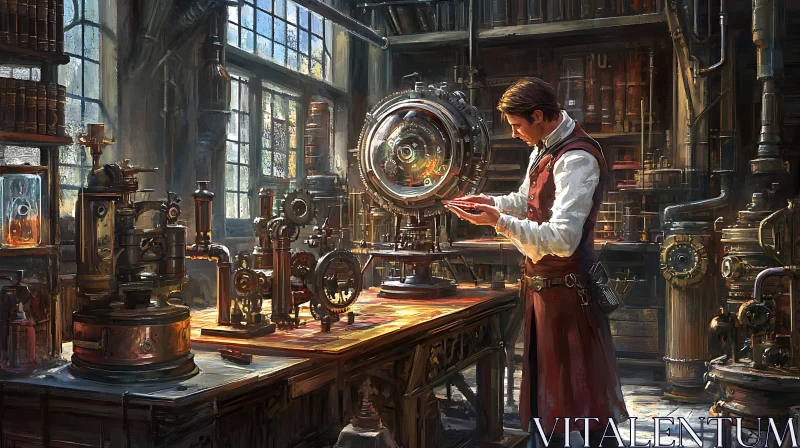 AI ART Inventor's Workshop: A Steampunk Dream