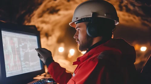 Industrial Worker at Computer