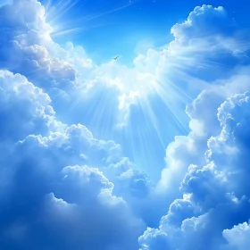 Heavenly Sky View with Bird