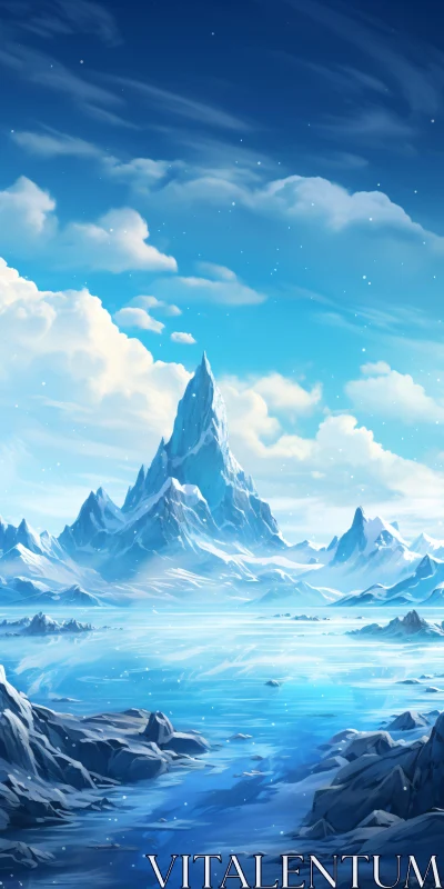 AI ART Winter Wonderland: Snow-Capped Peaks