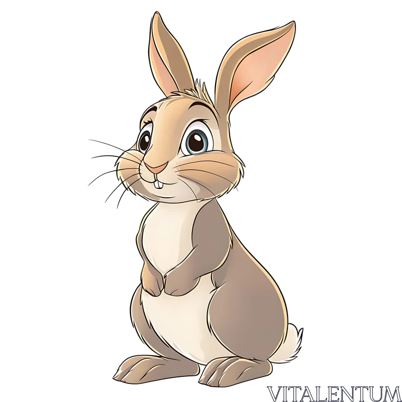 Charming Upright Bunny Cartoon AI Image