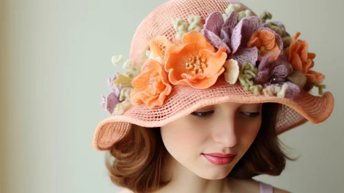 Delicate Orange Flower Hat for Women - Meticulously Designed