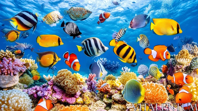 Vibrant Marine Life in Coral Reef AI Image