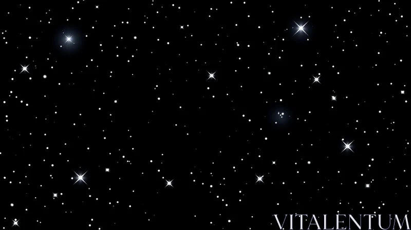 Starry Night Sky - Monochrome Minimalist View AI Image