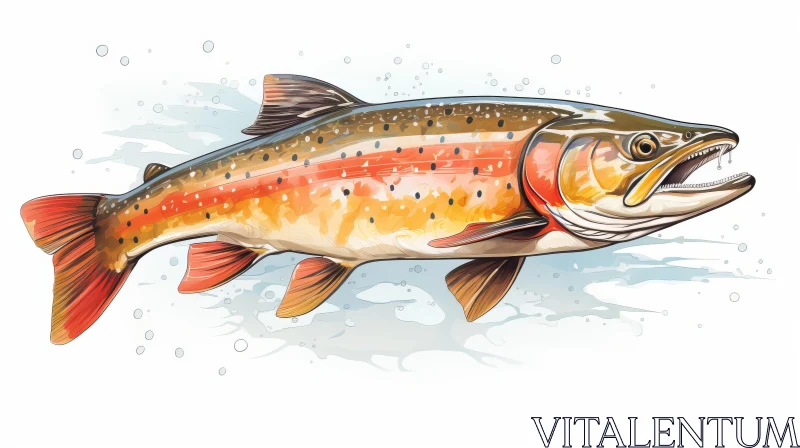 Trout Illustration - A Colorful Swimming Storybook AI Image