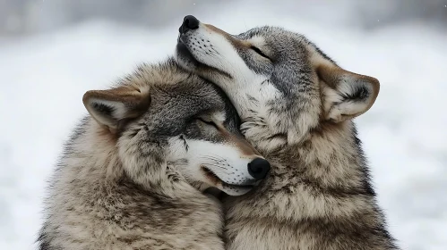 Wolves Affection, Wildlife Harmony Image