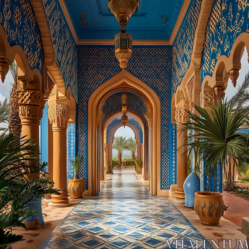 Ornate Palace Walkway AI Image