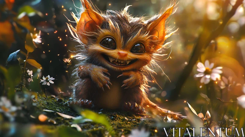 AI ART Magical Forest Dweller with Big Eyes and Lush Fur