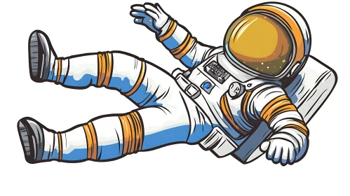 Weightless Astronaut Illustration