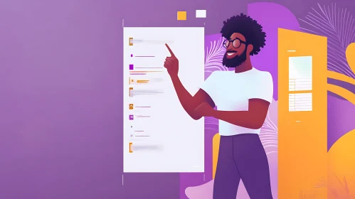 Office Worker Reviewing Checklist
